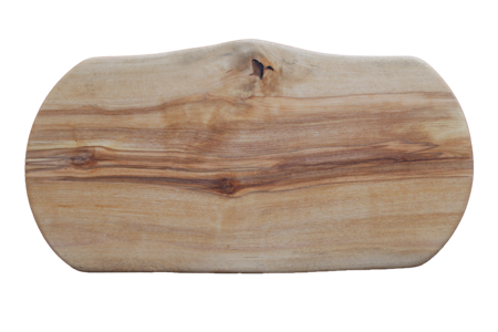Stor skärbräda med naturliga kanter och svängda kortsidor 49x23 cm
