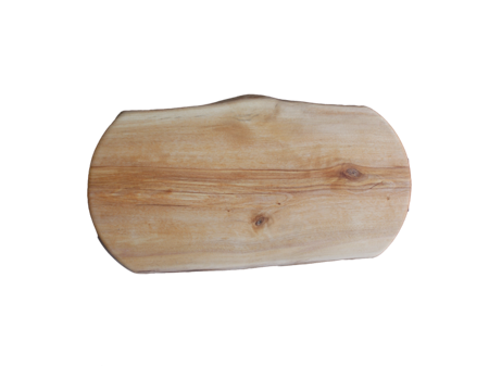 Stor skärbräda med naturliga kanter och svängda kortsidor 49x23 cm