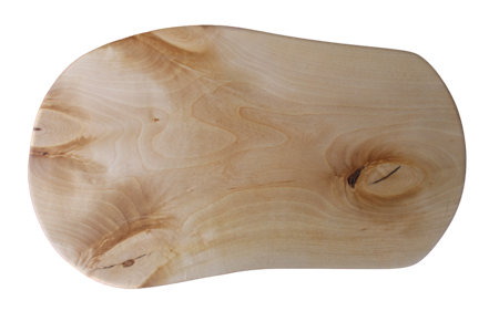 Unik björkskärbräda med svängda kortsidor 42x22 cm