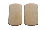 Två smörgåsbrickor av björk ca 22x13 cm