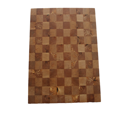 Rutig ändträskärbräda av björk/asp 44x31 cm