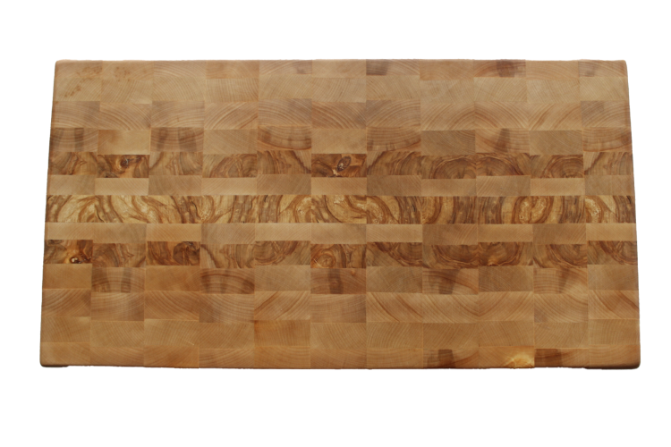 Lång skärbräda tillverkad av ändträ från björk 49x26 cm