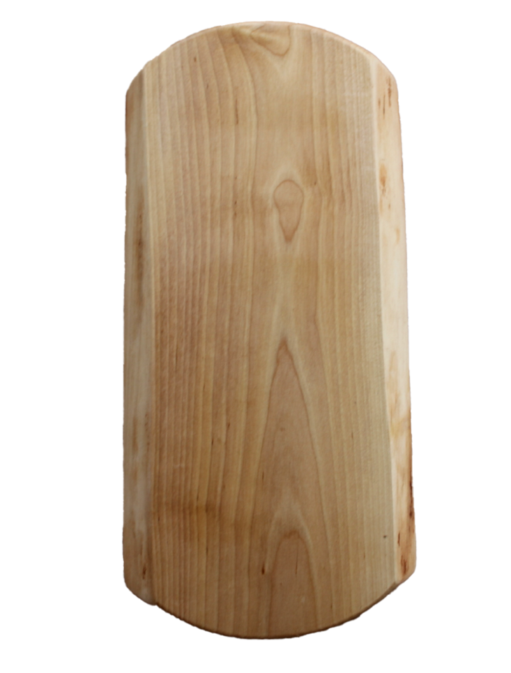 Björkskärbräda med vinklade svängda kortsidor 44x20 cm