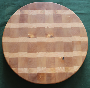 Rund skärbräda ändträ björk/furu 36 cm