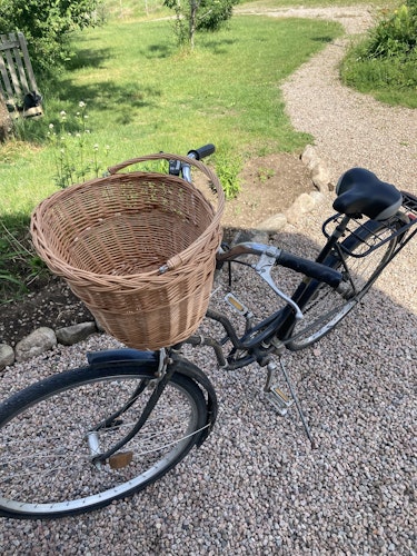 Cykelkorg i pil med handtag.