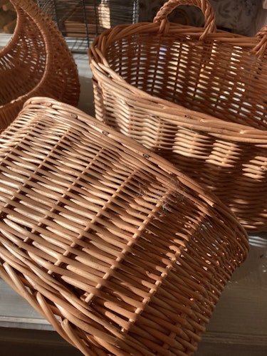 Handskkorg 2set, flätad pil.
