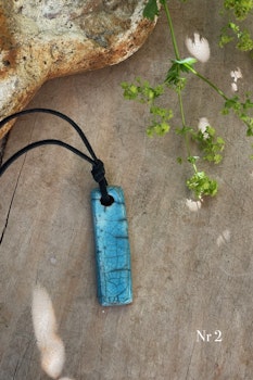 Halsband - raku - turkos