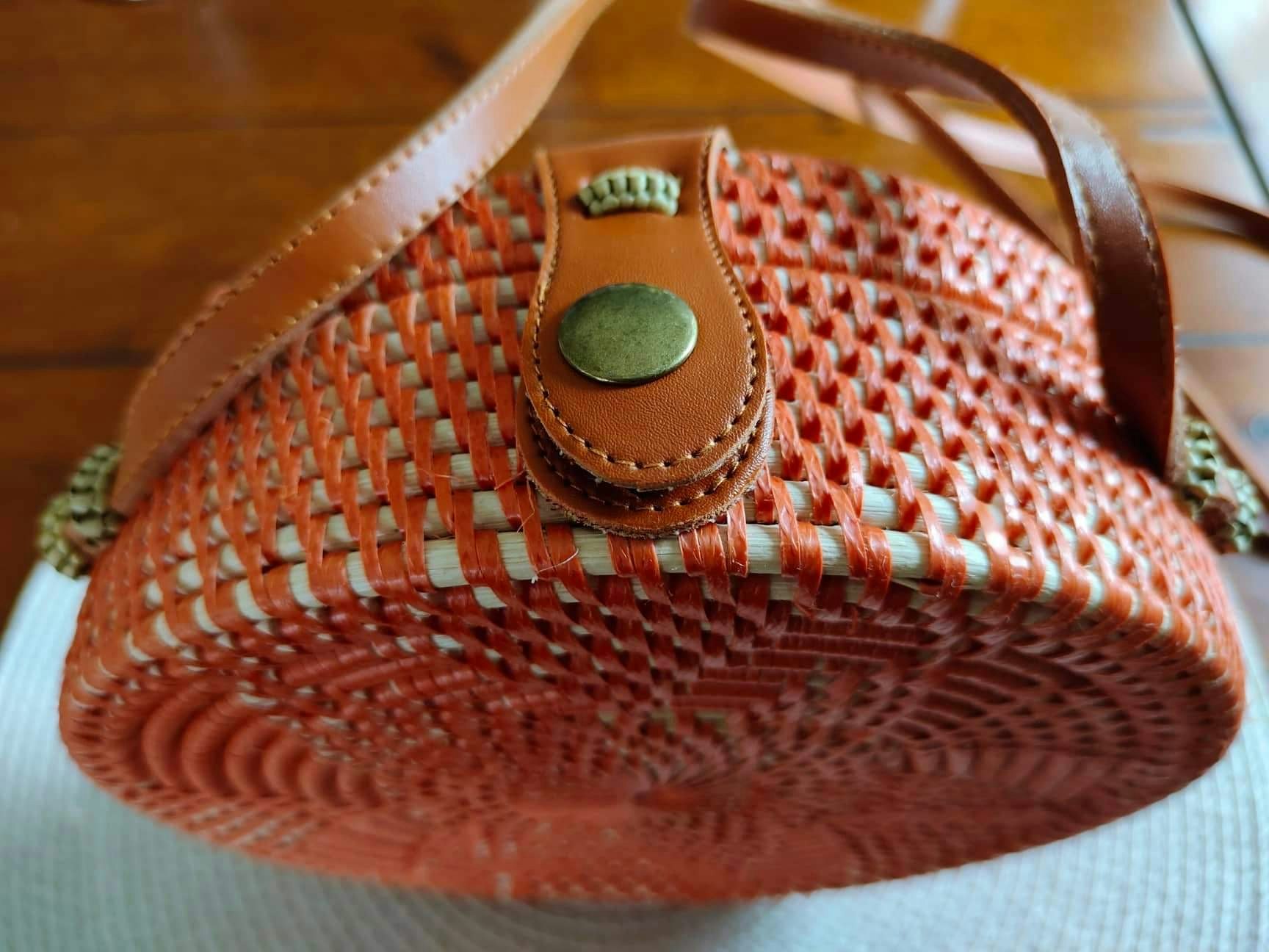 Rattan bag  orange