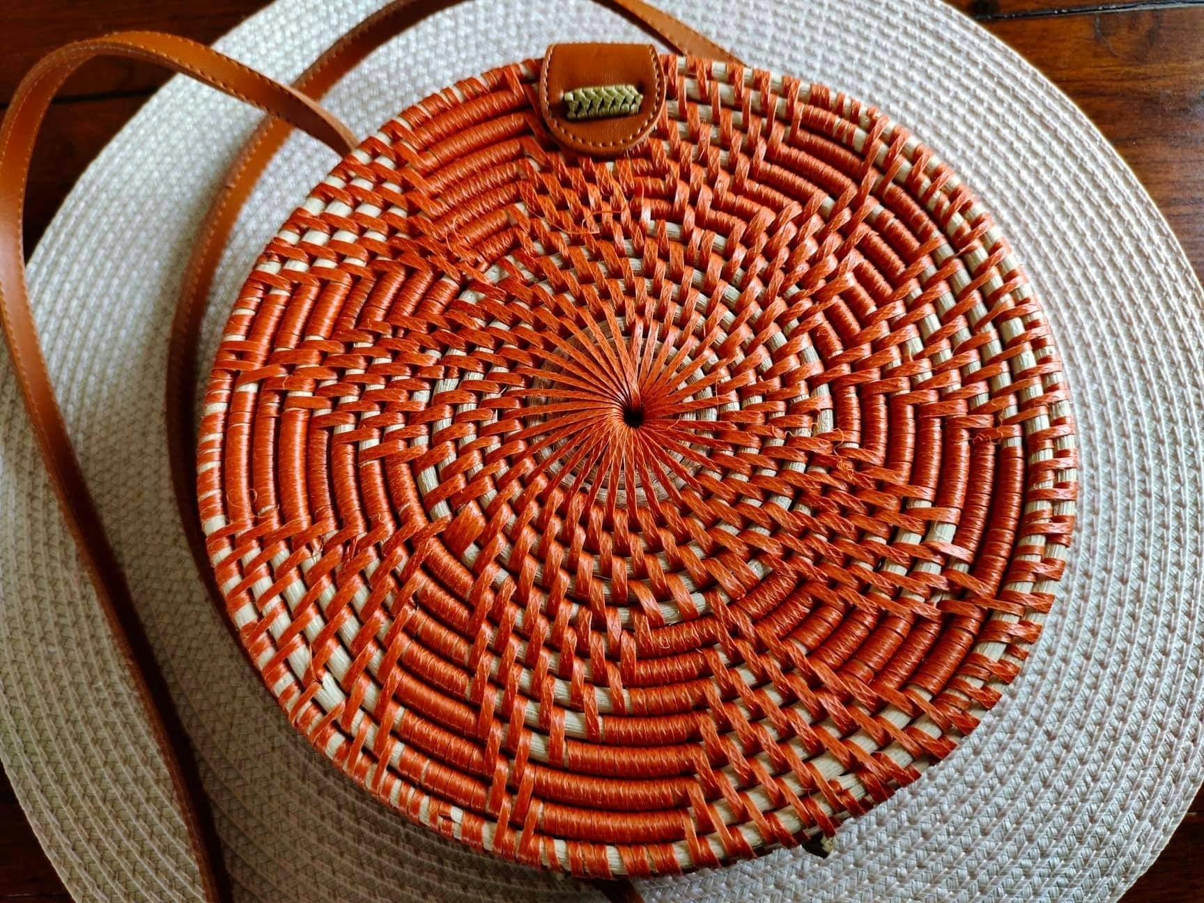 Rattan bag  orange