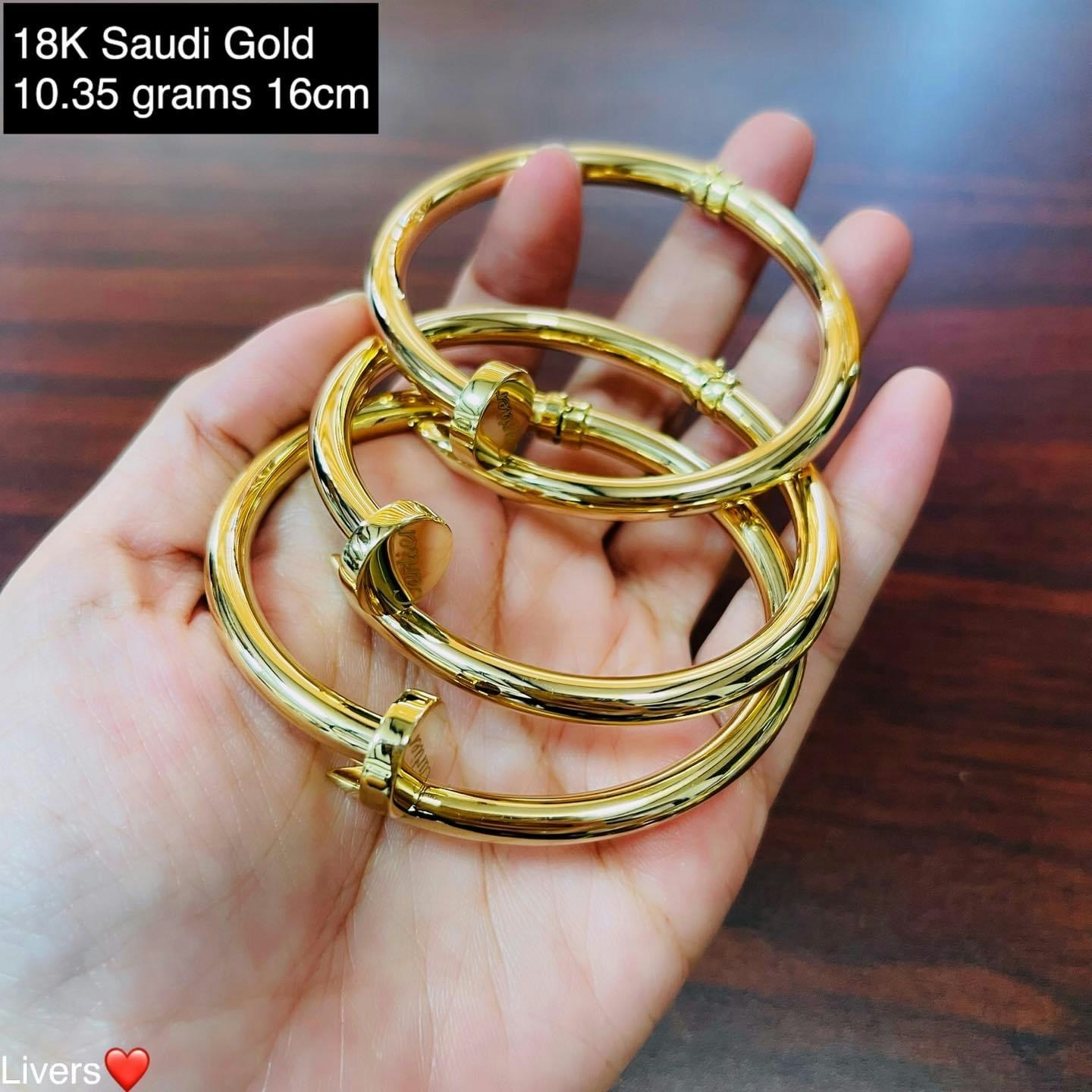 Chunky Nail Bangle/ Armband 18karat XS/16cm