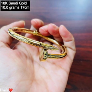 Chunky Nail Bangle/Armband 18karat small/17cm