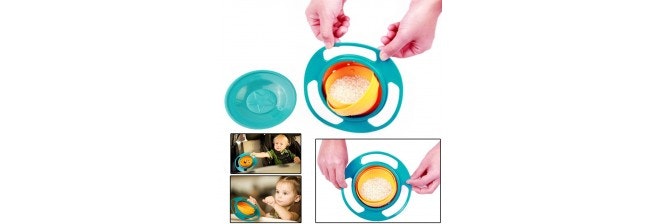 2-pack - Den roterande matskålen - Barnet äter själv utan spill! - 50 % rabatt