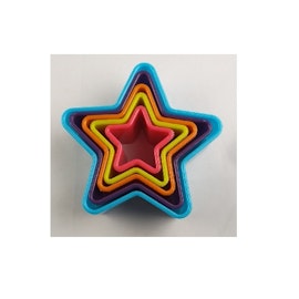 Färgglada kakmått för pepparkaksbaket och småkakorna i fem storlekar - Stjärna - 70 % rabatt!