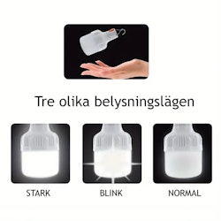 LED Campinglampa USB med Krok