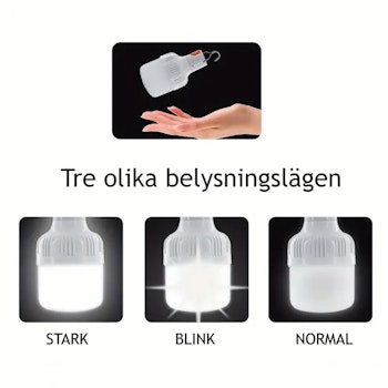LED Campinglampa USB med Krok