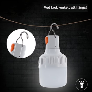 LED Campinglampa USB med Krok