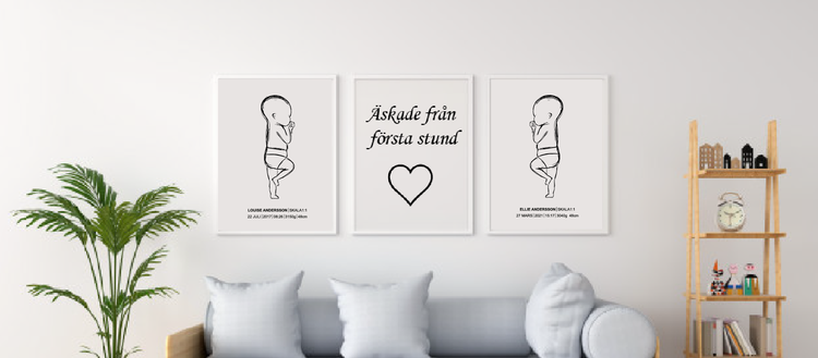 Födelseposter skala 1:1 50*70cm