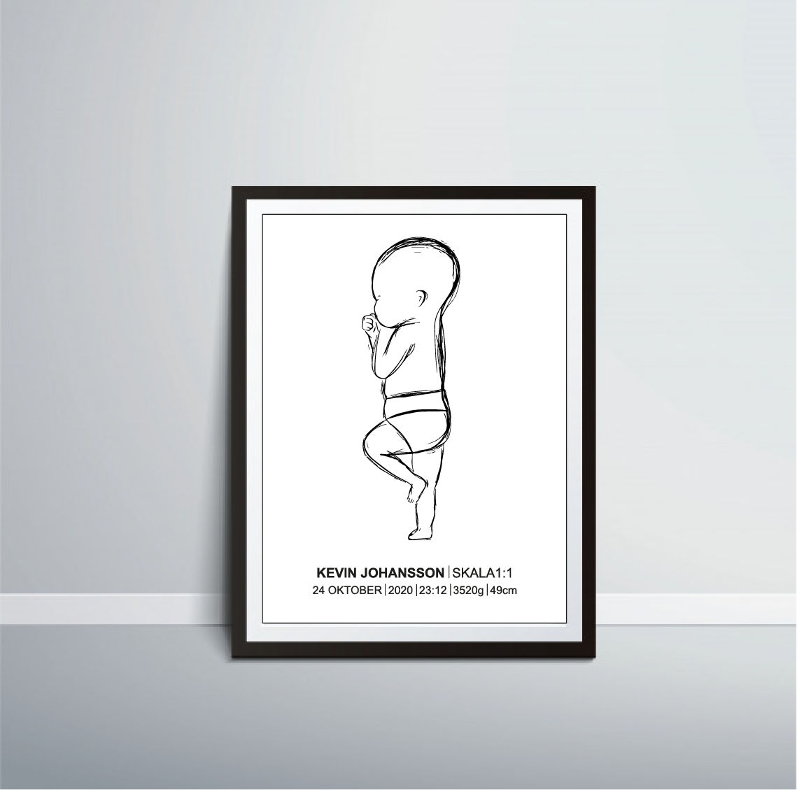Födelseposter skala 1:1 50*70cm