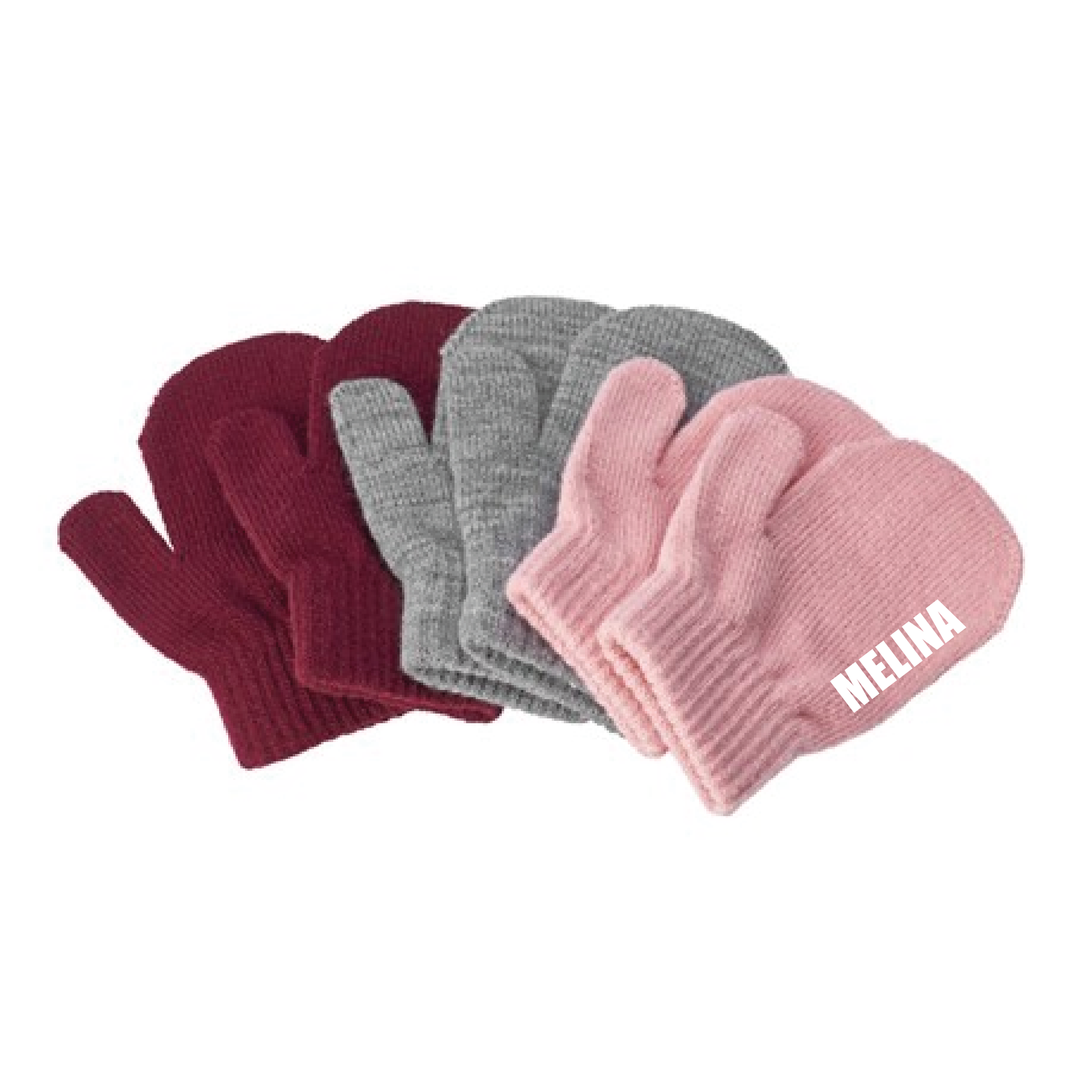 3 pack tumvantar med namn