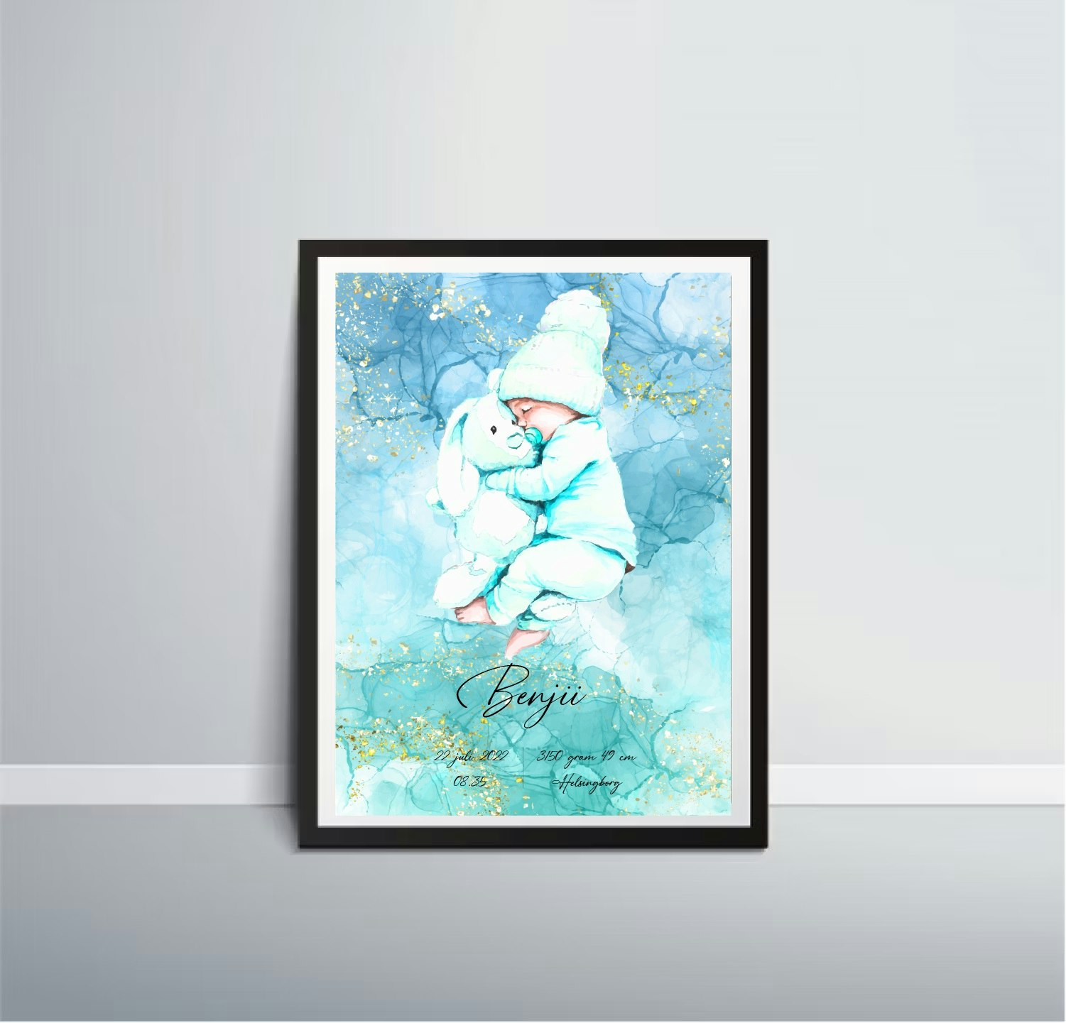 Baby blå Födelseposter