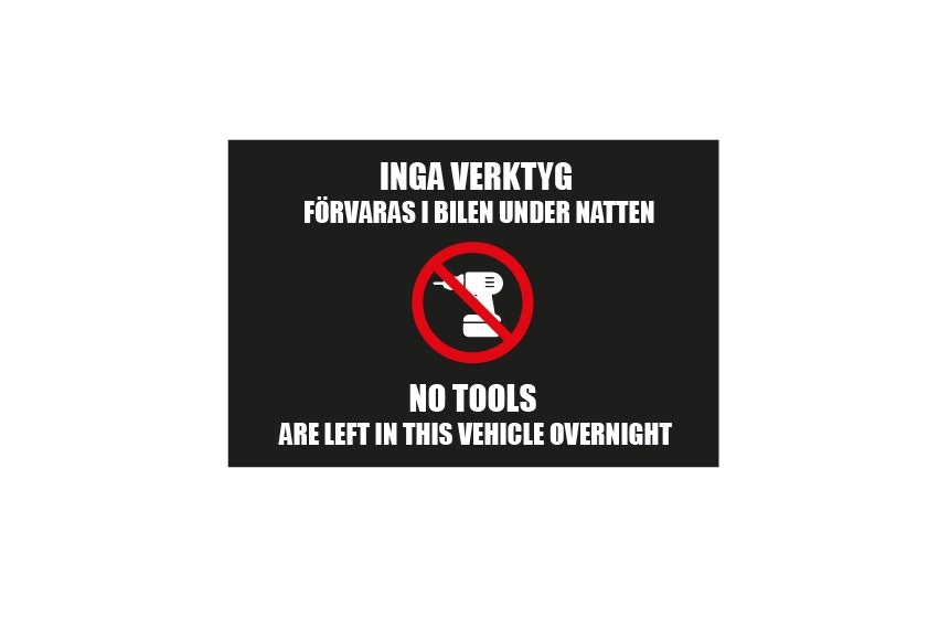 Inga verktyg i bilen 10x15 cm