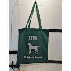 Tygkasse med silhouette av hund, reflextryck