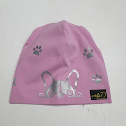 Reflexmössa rosa med hund storlek 52