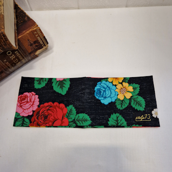 Pannband blommor blå & röda storlek 58 cm