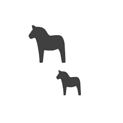 Kasse med dalahästar