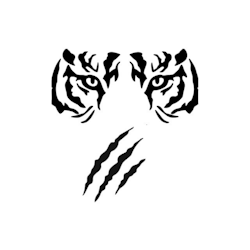 Kasse med tiger och klösmärken