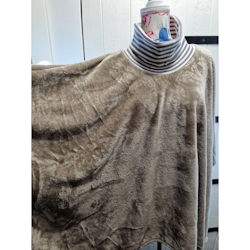 Poncho beige fluffig