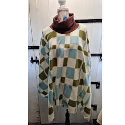 Poncho retro blå och grön