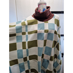 Poncho retro blå och grön