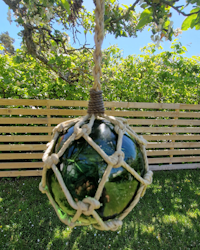 Glaskula/flöte grönt glas 40 cm
