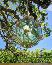 Glaskula/flöte grönt glas 32 cm