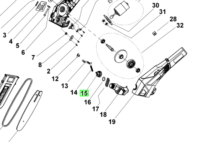 Ryobi Stångsåg RPP182025 Skruvlock 5131028971