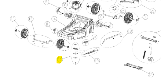 Greenworks Blade fix assembly RA34117470