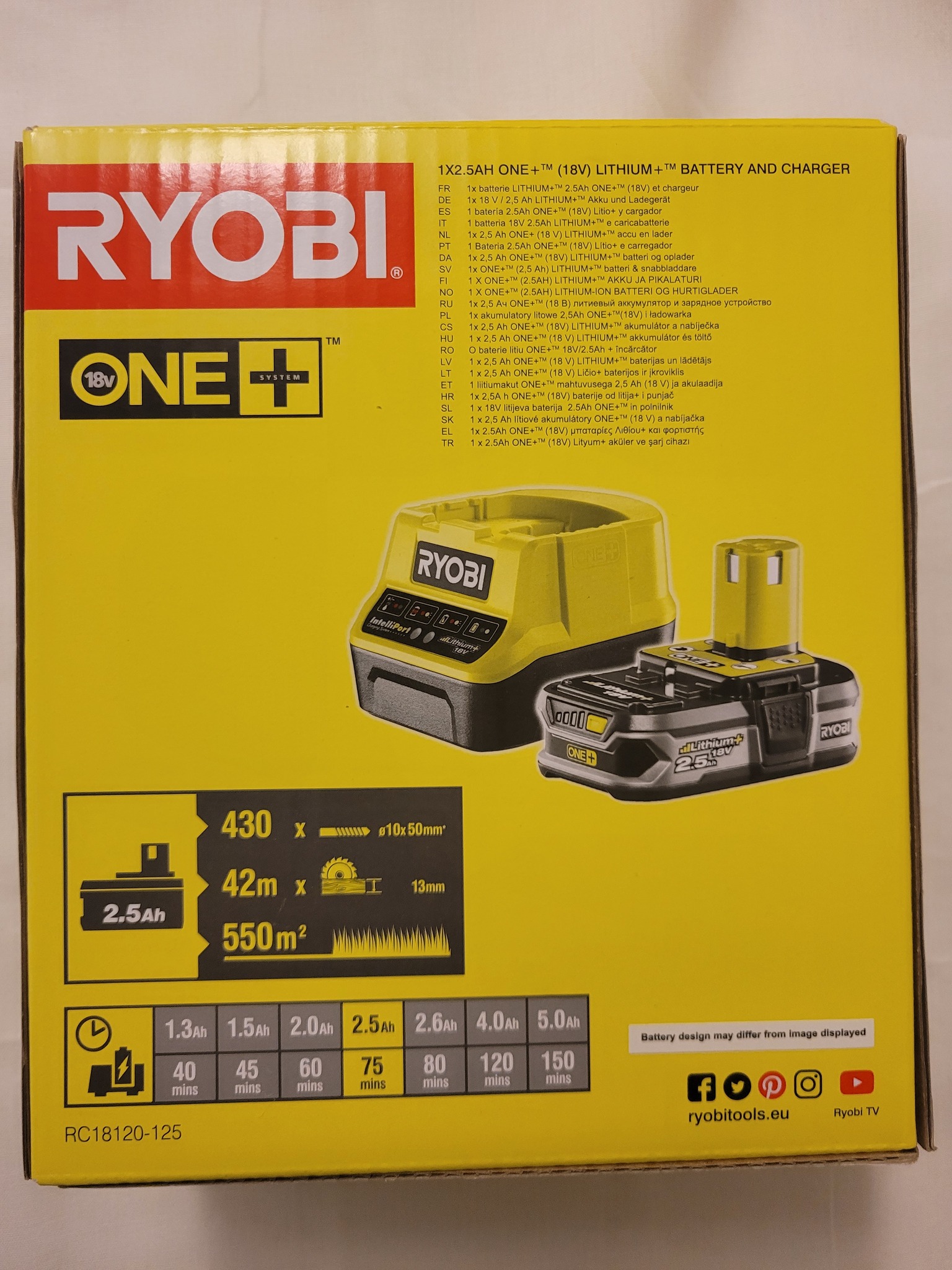 Ryobi RC18120-125 Batteriladdare inkl batteri
