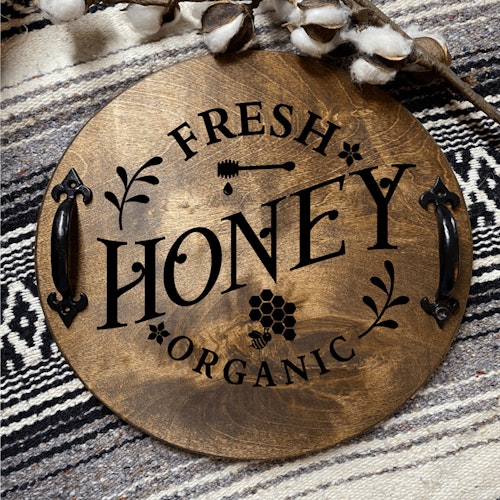 Träbricka med handtag – Fresh Honey