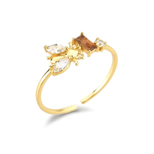 Ring – Geneve Honey Bee & Comb, guld