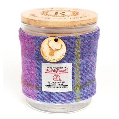 Doftljus, Created By The Ridleys – Amber & Lavender with Harris Tweed Sleeve