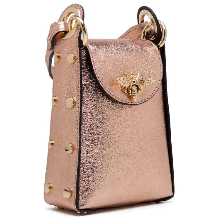 Handväska – The Bee Bag, ljusrosa metallic