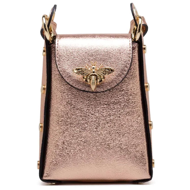 Handväska – The Bee Bag, ljusrosa metallic
