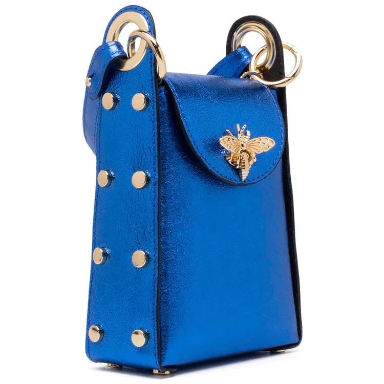 Handväska – The Bee Bag, blå metallic