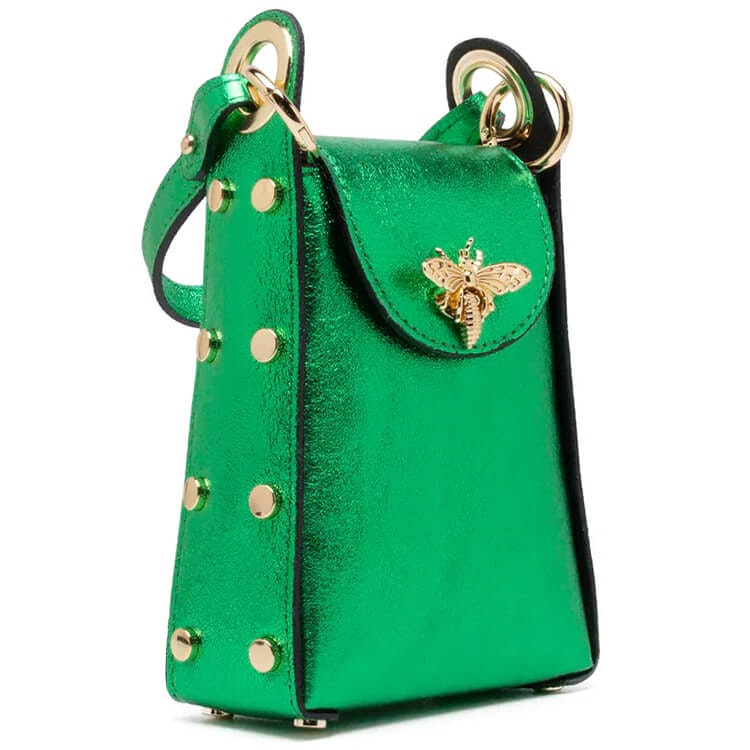 Handväska – The Bee Bag, grön metallic