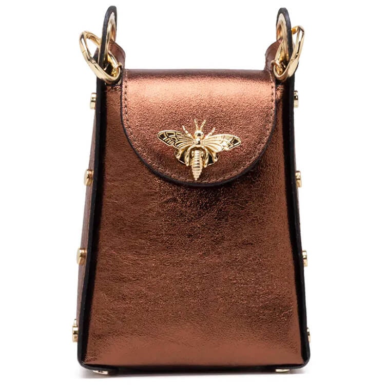 Handväska – The Bee Bag, brun metallic