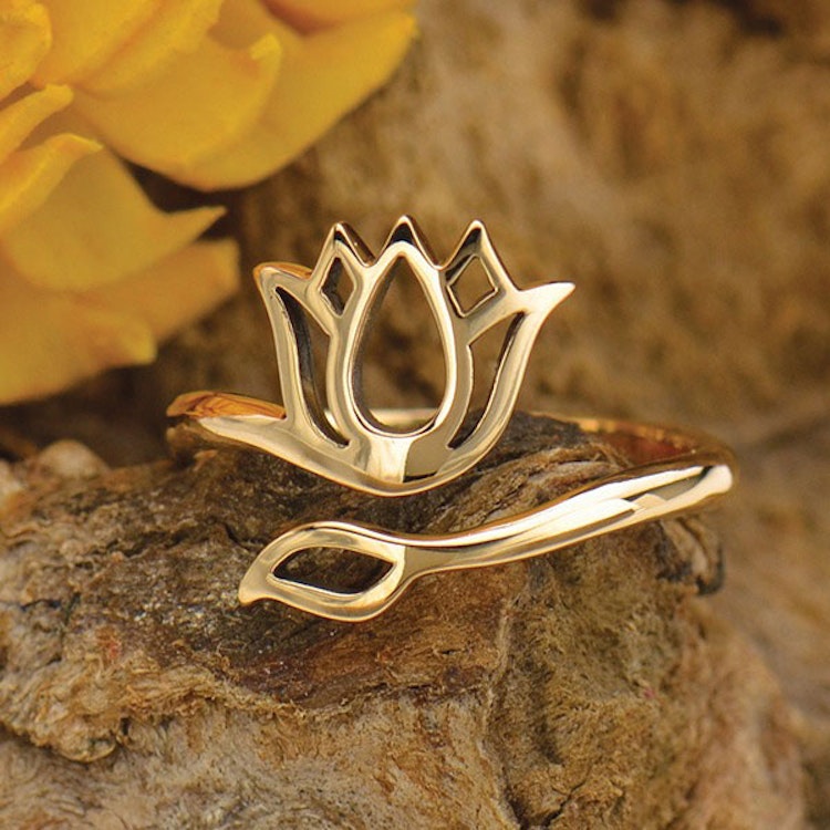 Ring – Lotusblomma, brons