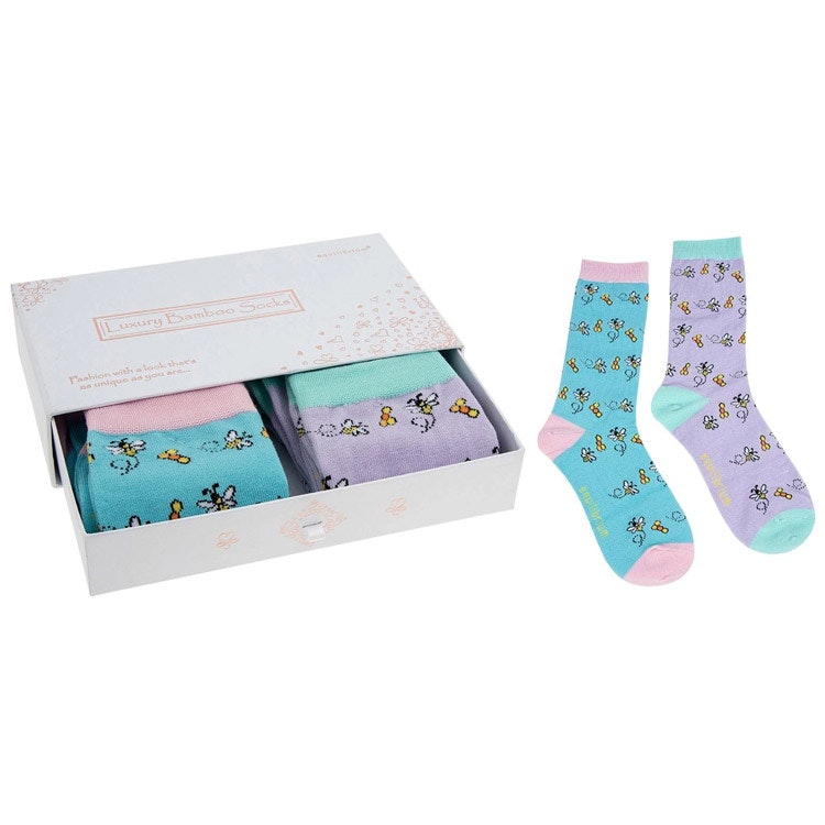 Strumpor, bambu – Honey Bee i presentask
