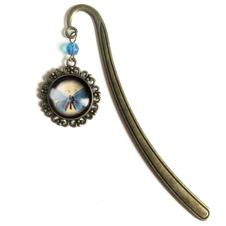 Bokmärke, book hook – Blå fjäril