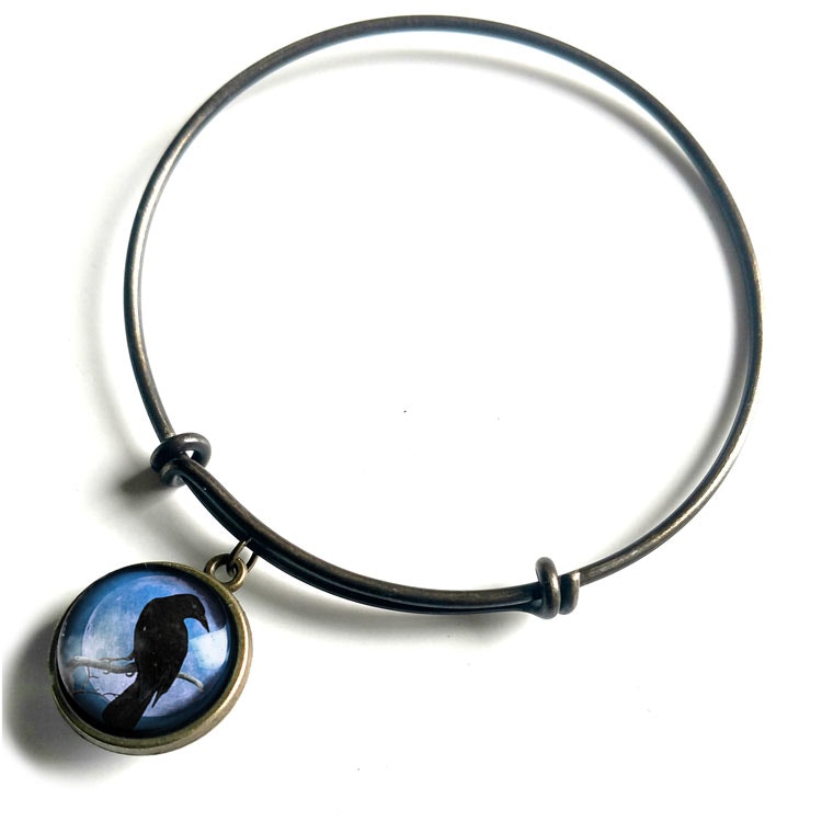 Armband – Kråkfågel, blå måne